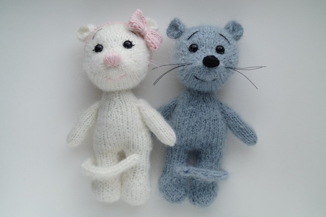 Mouse knitting pattern. Amigurumi knit tutorial. Animal. PDF + VIDEO - 线上课程/教学影片 - 其他材质 