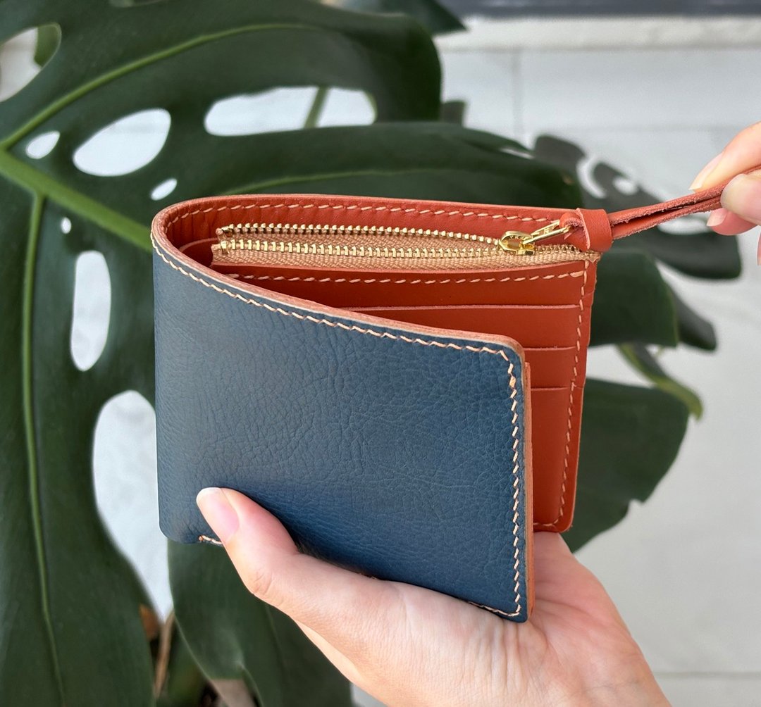 皮具diy材料包/完成品 拉链零钱袋钱包 散纸袋银包 免费刻字礼物 - 皮件 - 真皮 