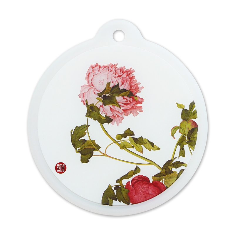 故宫授权 | 仙萼长春册硅胶杯垫-牡丹 (清 郎世宁画仙萼长春　册 - 杯垫 - 硅胶 多色