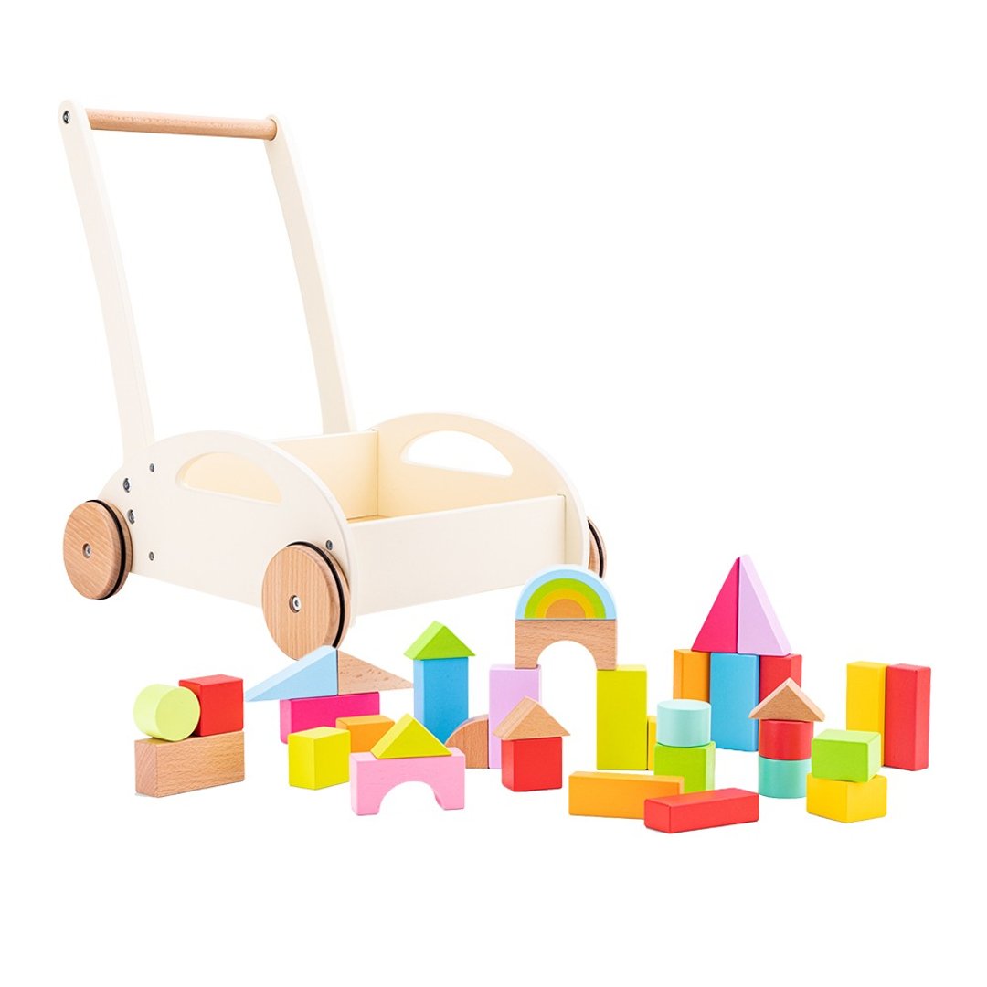 荷兰New Classic Toys形状认知宝宝积木学步车 11320 - 玩具/玩偶 - 木头 