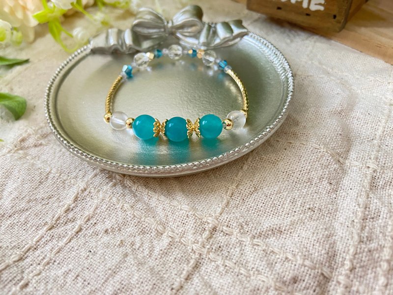 天河石/星光粉晶/白水晶/拉长石水晶手链 - 手链/手环 - 水晶 蓝色