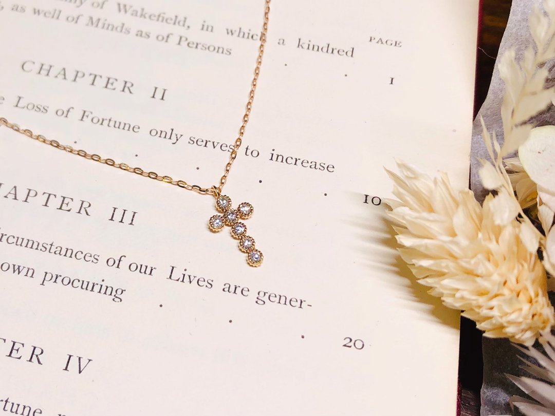 【Moriarty Jewelry】精致优雅 - 十字架 - 14K 玫瑰金 小钻项链 - 项链 - 钻石 