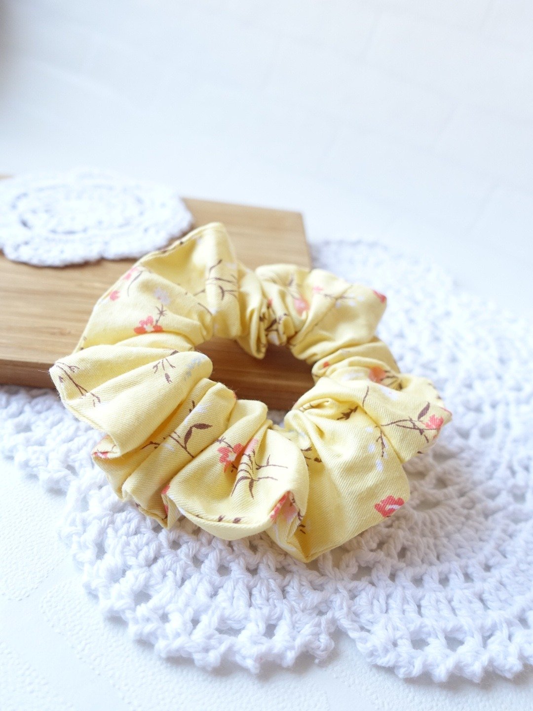 Handmade - 黄色小花 大肠圈 / 发圈 / 甜甜圈 发饰 - 发饰 - 棉 多色