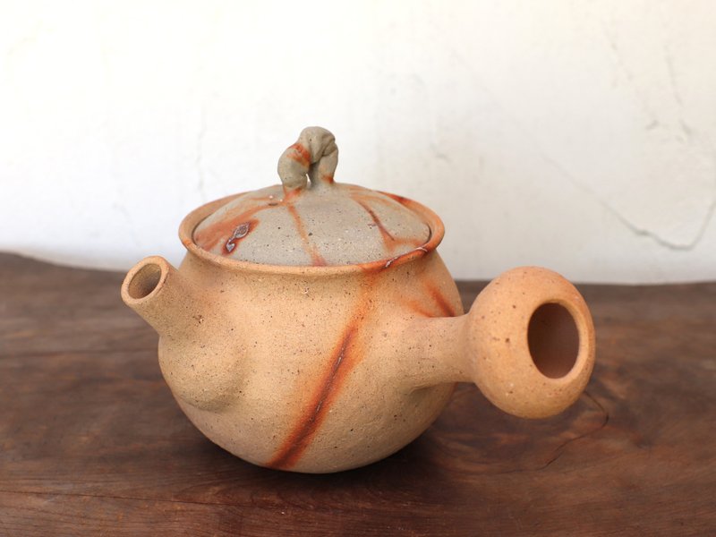 备前烧 急须・织部烧 k1-096 - 茶具/茶杯 - 陶 橘色