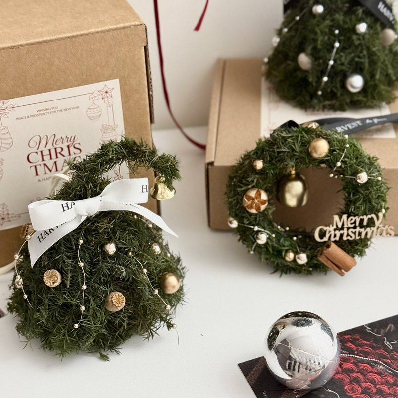 HARVEST 360度 圣诞挂饰 | 车挂饰 手把挂饰  圣诞节礼物交换礼物 - 干燥花/捧花 - 植物．花 绿色