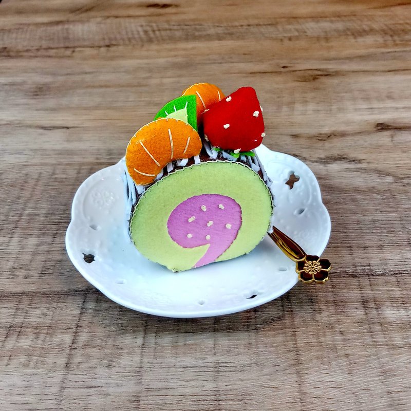 可爱纯手工制作不织布卷蛋杂果蛋糕 甜点 没有赏味期限 Cake-001 - 玩偶/公仔 - 聚酯纤维 红色
