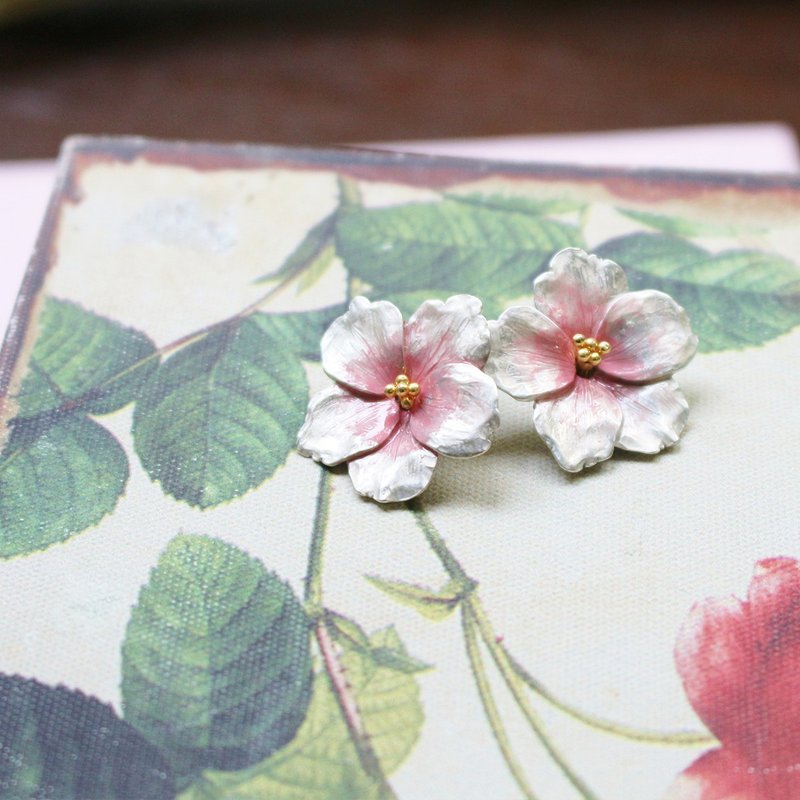 Somei-Yoshino Sakuraka / Earrings PA386 - 耳环/耳夹 - 其他金属 粉红色