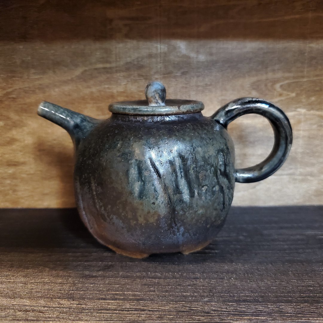 柴烧陶 /木灰釉茶壶 - 茶具/茶杯 - 陶 黑色