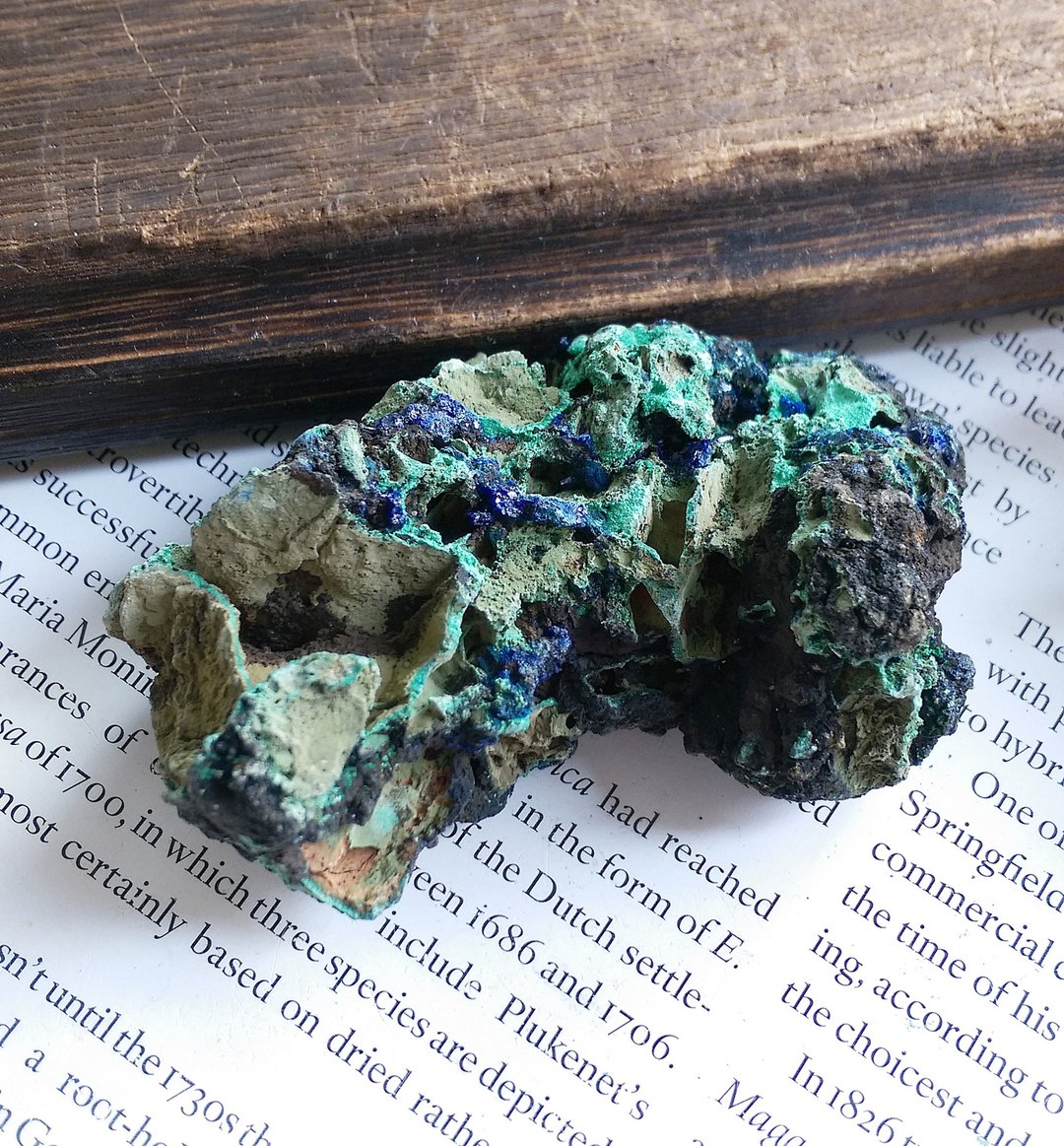 Azurite 湖北产地 蓝铜矿 圭孔雀石 共生矿 天然矿石 原矿 - 摆饰 - 其他材质 