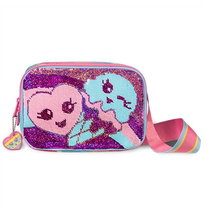 Tiger Family FunTime亮片斜背包 - 俏皮甜筒 - 侧背包/斜挎包 - 聚酯纤维 紫色