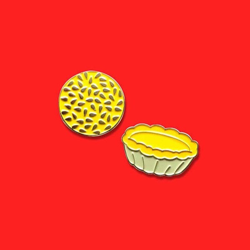 点心胸针(一套两枚) - 胸针 - 其他金属 黄色