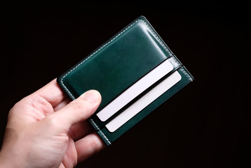 MILDY HANDS - Card Wallet D01 马臀皮 Horween shell cordovan - 皮夹/钱包 - 真皮 黑色