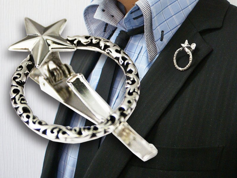 Jewel clip of stars and Karakusa that can be used for various purposes [Free shipping] A hoop clip that you definitely want to match with your suit and can be worn anywhere. - 领带/领带夹 - 其他金属 银色