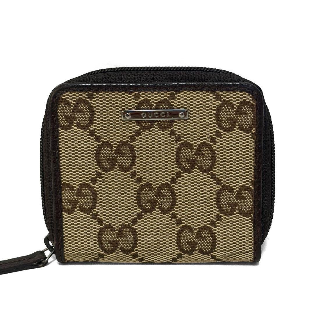 正品 GUCCI 古驰 零钱包 零钱袋 钱包 GG 帆布 皮革 米色 棕色 115255 日本直送 - 零钱包 - 其他材质 