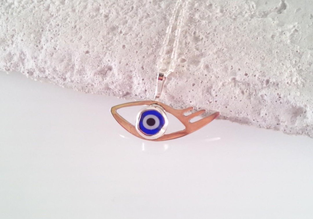 ◇ Evil Eye SV pendant to prevent evil eyes ◇ [CB] - 项链 - 其他金属 蓝色