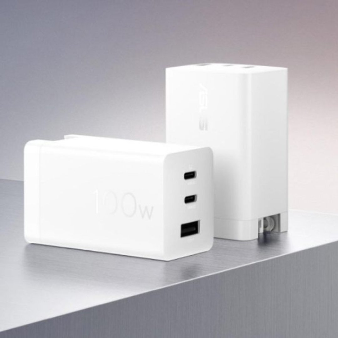 ASUS 100W 3孔 GaN 氮化镓充电器-TYPE-C/USB-A (AC100-03) - 充电宝/传输线 - 其他材质 白色
