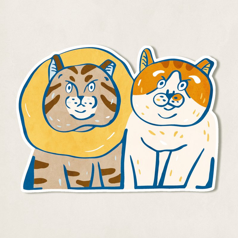 废猫防水大贴纸 / 扁东福吉 - 贴纸 - 塑料 多色