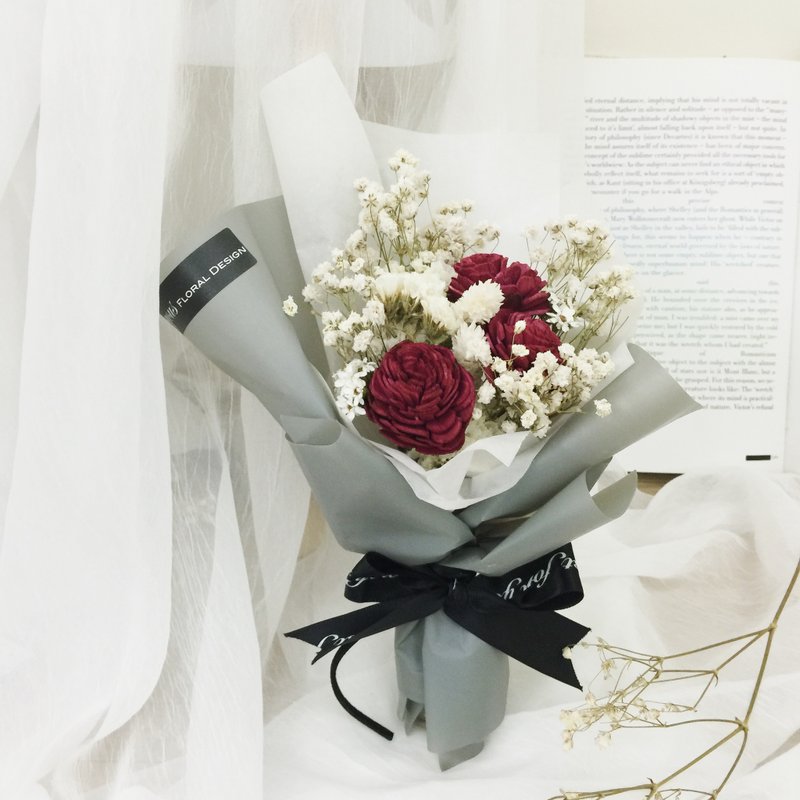 ✦ 巴黎风情 ✦ 太阳玫瑰 红白色系干燥手作小花束 / 毕业礼 姊妹礼 送礼花束 干燥花束 - 植栽/盆栽 - 植物．花 红色