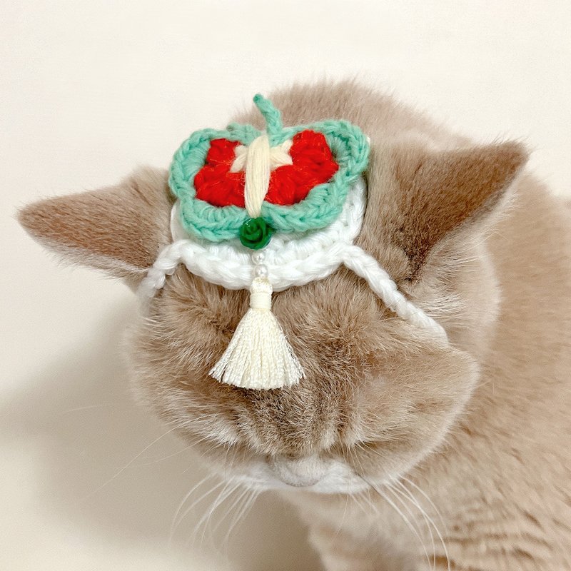 Korean Designer Brand 傳統蝴蝶寵物髮飾 貓狗適用 - 衣/帽 - 羊毛 