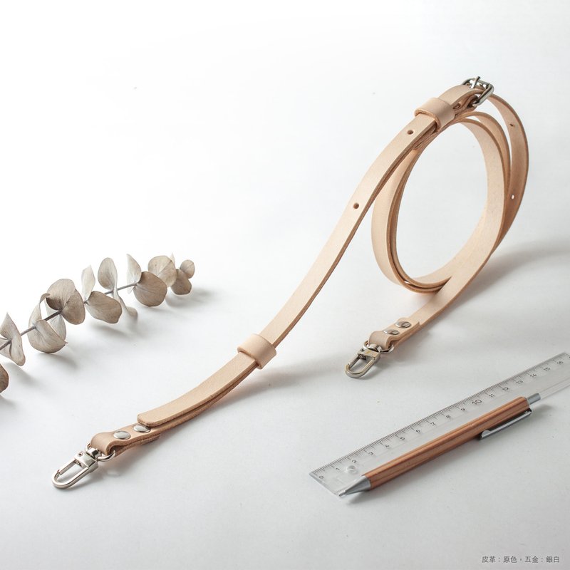 皮革背带 植鞣牛皮真皮革 可调长度 手工定制 宽度13 mm 轻盈款 - 其他 - 真皮 咖啡色