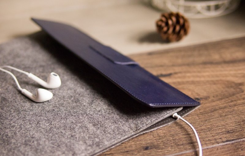 iPad /Pro/Air 9.7 / 10.5寸 真皮保护套 - 蓝/灰 - 平板/电脑保护壳 - 真皮 蓝色