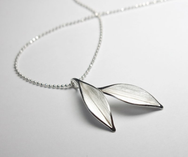 舞叶系列│二叶项链(小) - 项链 - 纯银 银色