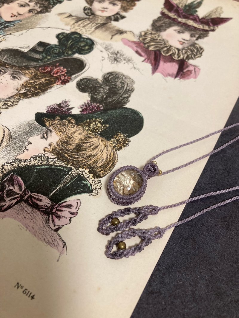 链接大地与我 花园水晶 编织项链/坠饰 - 项链 - 石头 卡其色