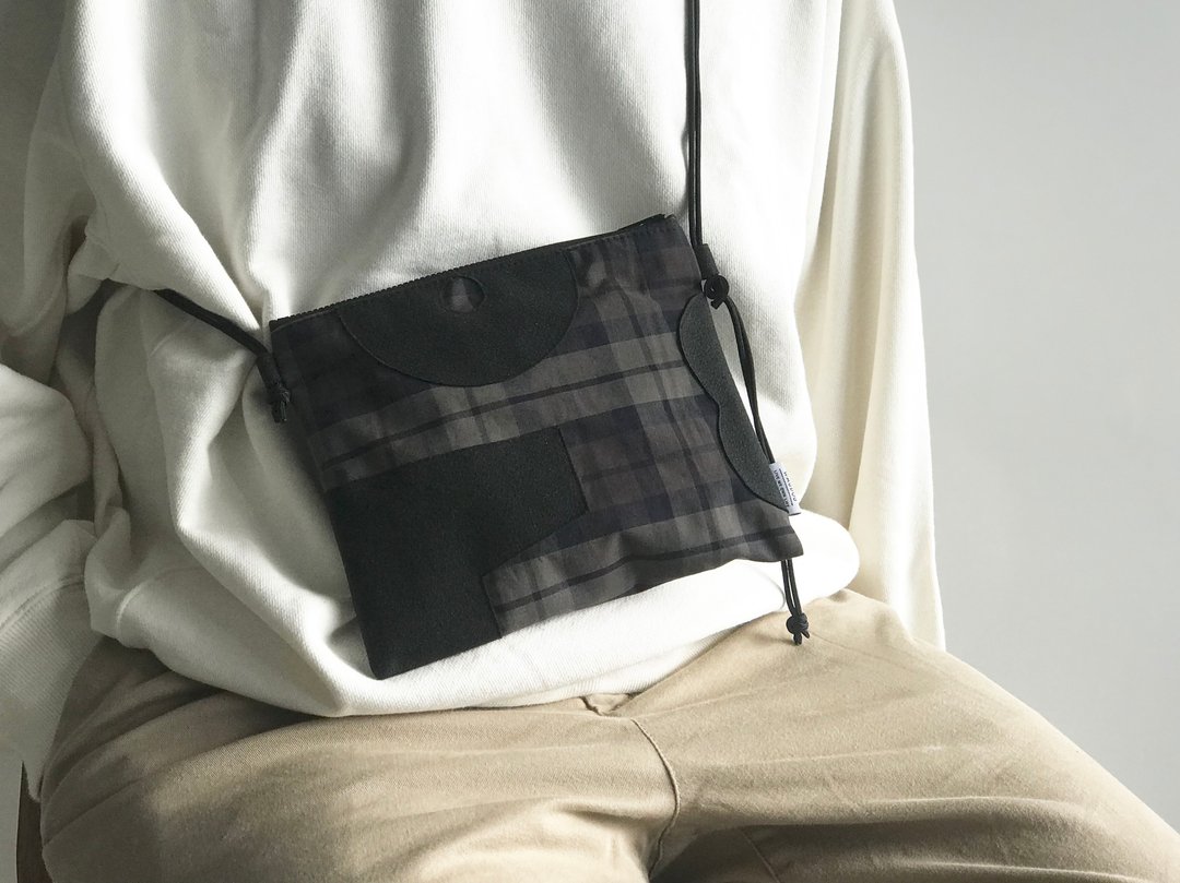 Patchwork shoulder bag / check CHECK - 侧背包/斜挎包 - 尼龙 多色