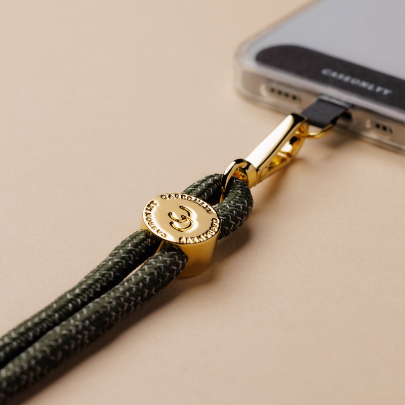 【6mm】编织军绿便携手机挂绳配透明夹片 - 手机配件 - 贵金属 绿色