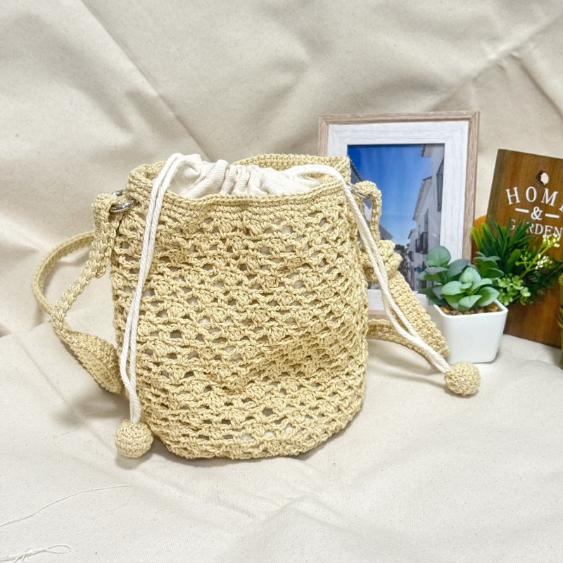 裸麦水桶包 - 束口袋双肩包 - 棉．麻 