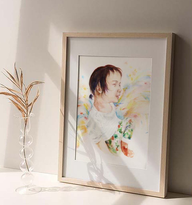 天使之颜水彩手绘礼赞 单人 - 满月礼盒 - 纸 红色