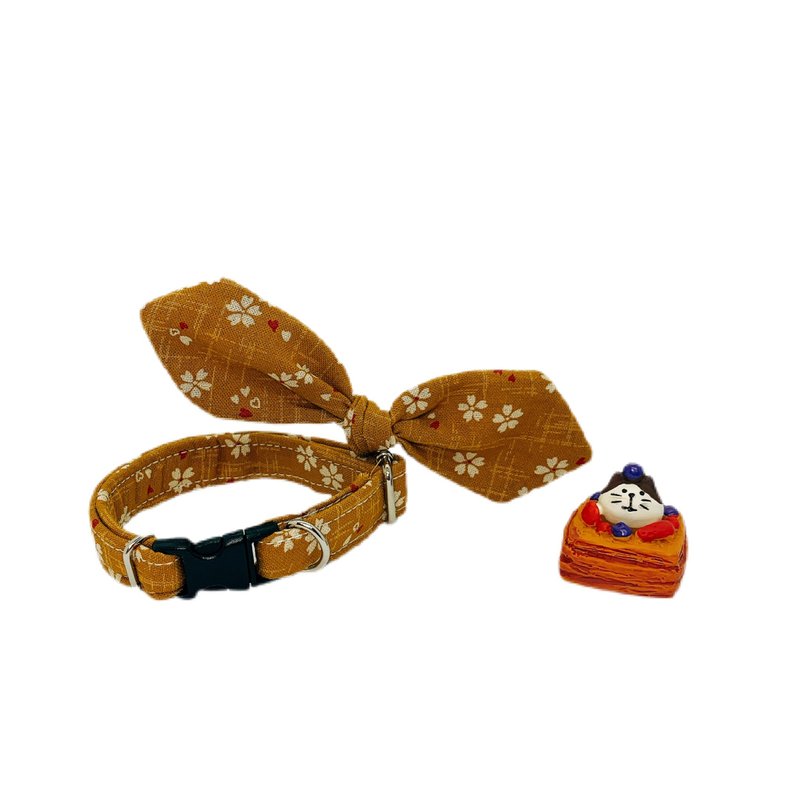 MaoFenBiBi 黄色樱花雨 - 限量日本布 - 手作赫本巾 & 手工项圈 - 项圈/牵绳 - 棉．麻 