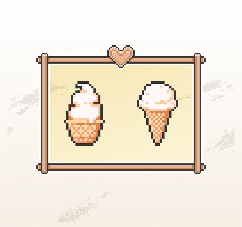 Twitch表情符号贴图/忠诚点数奖励/可爱像素风/甜甜霜淇淋 - 电脑手机桌布/贴图/App 图示 - 其他材质 