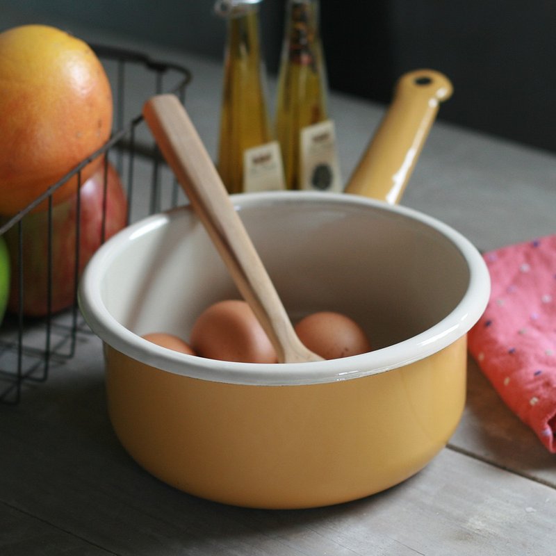 波兰Emalia Olkusz珐琅片手锅 (杏黄)(FDN000508) - 锅具/烤盘 - 珐琅 黄色