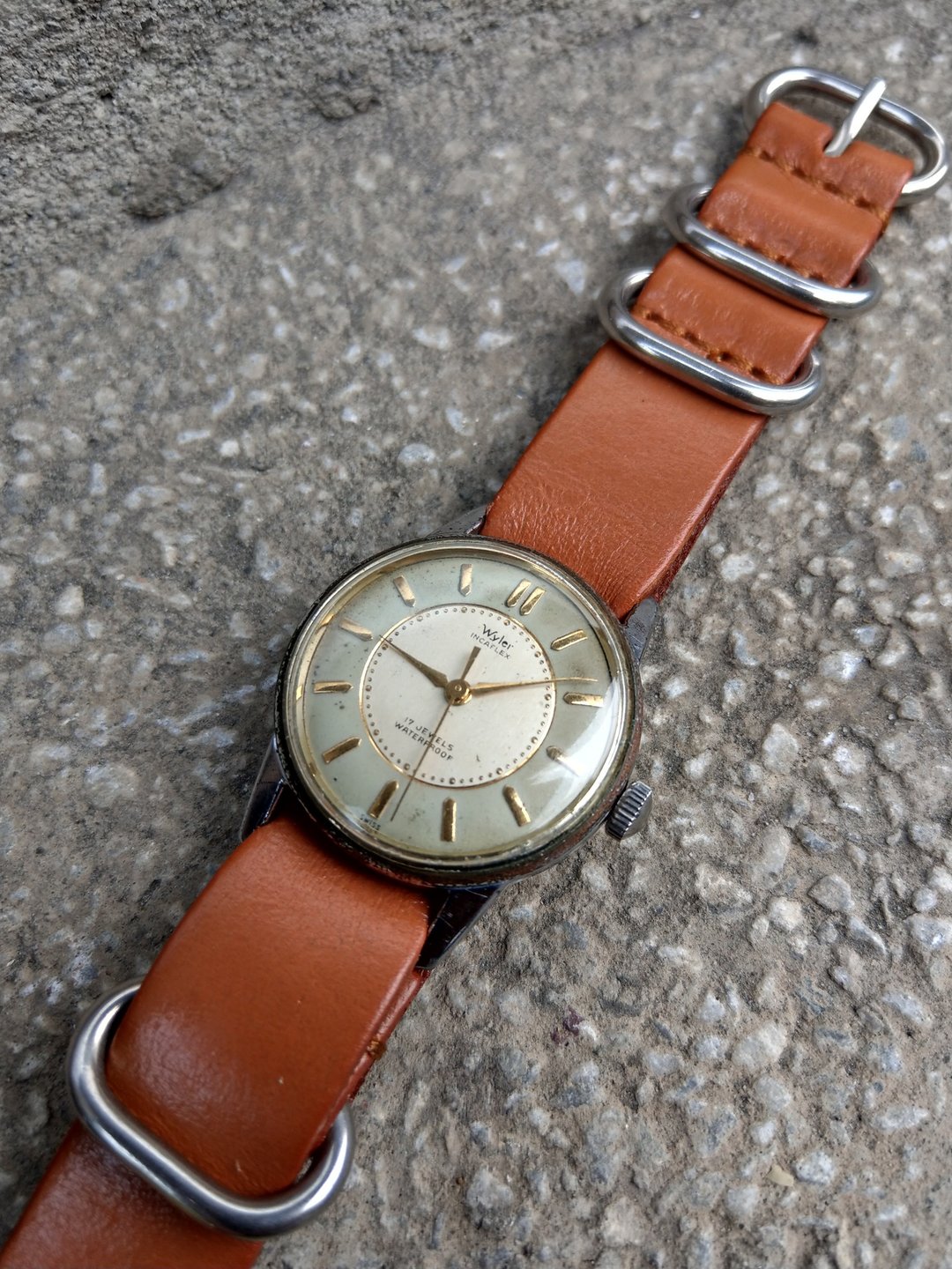 【稀有品】Vintage Original Wyler Incaflex 手上链腕表 - 男表/中性表 - 其他金属 金色