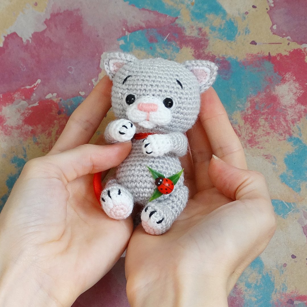 Crochet pattern Kitty, PDF Digital Download, DIY keychain amigurumi cat tutorial - 手工艺教程/工具书 - 其他材质 
