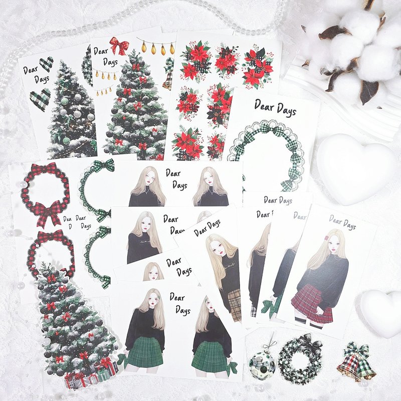 圣诞迷你贴纸包 - 笔记本/手帐 - 纸 绿色