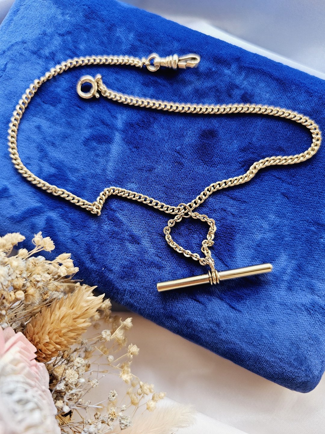 包金T链怀表链/Pocket Watch Chain/复古vintage西洋古董饰品 - 其他 - 贵金属 