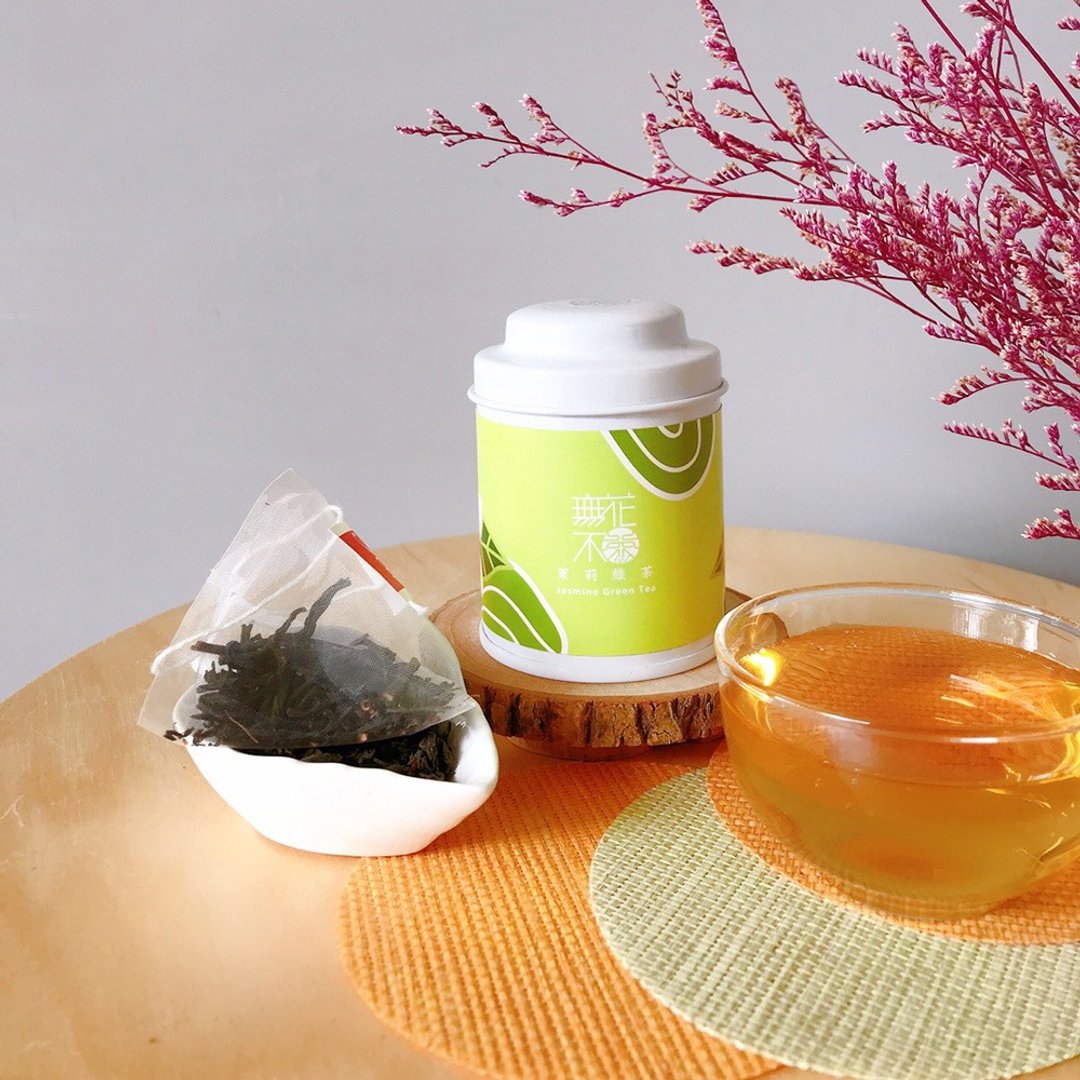 【无花不茶】经典原味茶-茉莉绿茶—3g三角茶包*3入精致小罐装 - 茶 - 新鲜食材 绿色