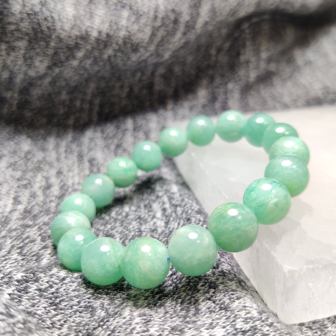 【订制品】 天河石 Amazonite 天然水晶 7.5mm - 13.5mm - 手链/手环 - 水晶 蓝色