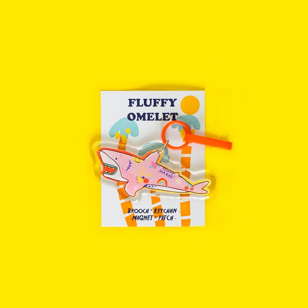 Fluffy Omelet - Keychain / Pin / Phone Grip - Sharka - 手机座/防尘塞 - 压克力 粉红色