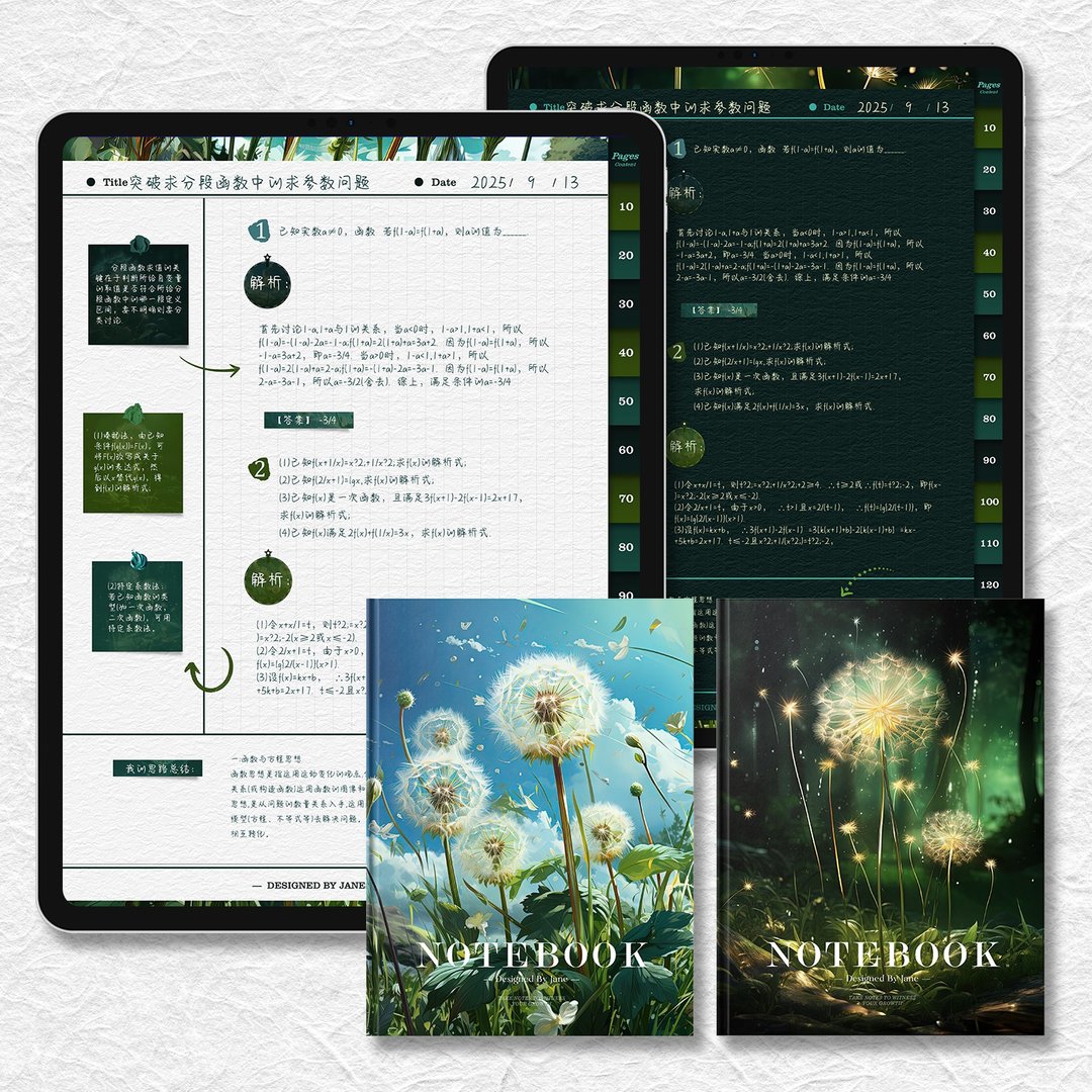 蒲公英竖版 电子手帐 康奈尔数位笔记本模板notability/goodnotes - 电子手帐及素材 - 其他材质 
