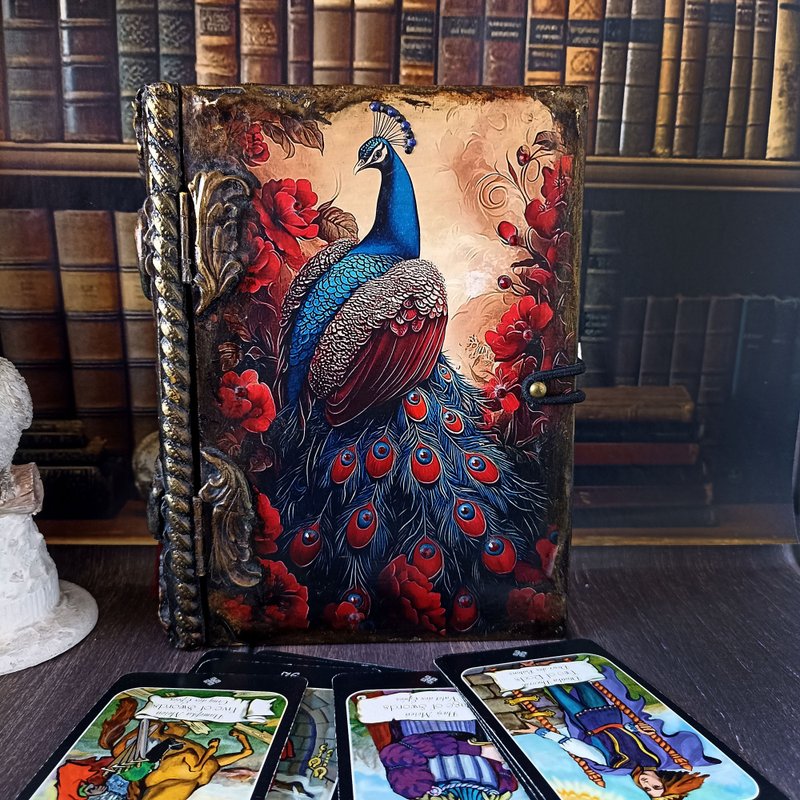 孔雀盒-书盒，卡片盒，纪念品盒，钱盒，钞票盒，珠宝盒 - 收纳用品 - 木头 红色