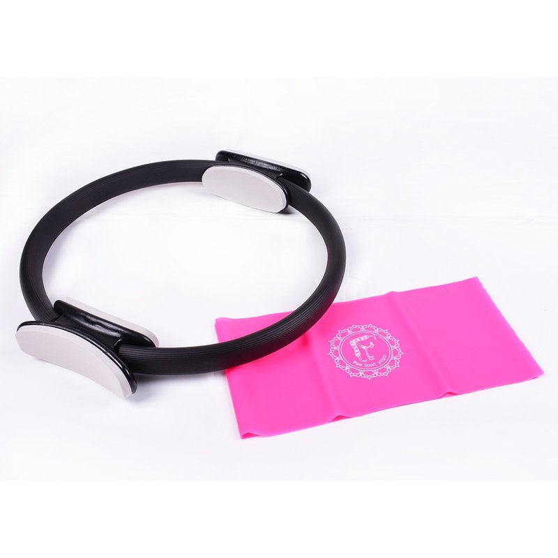 FunSport-曲线自修室-瑜珈圈弹力带组 - 运动/健身用品 - 塑料 黑色