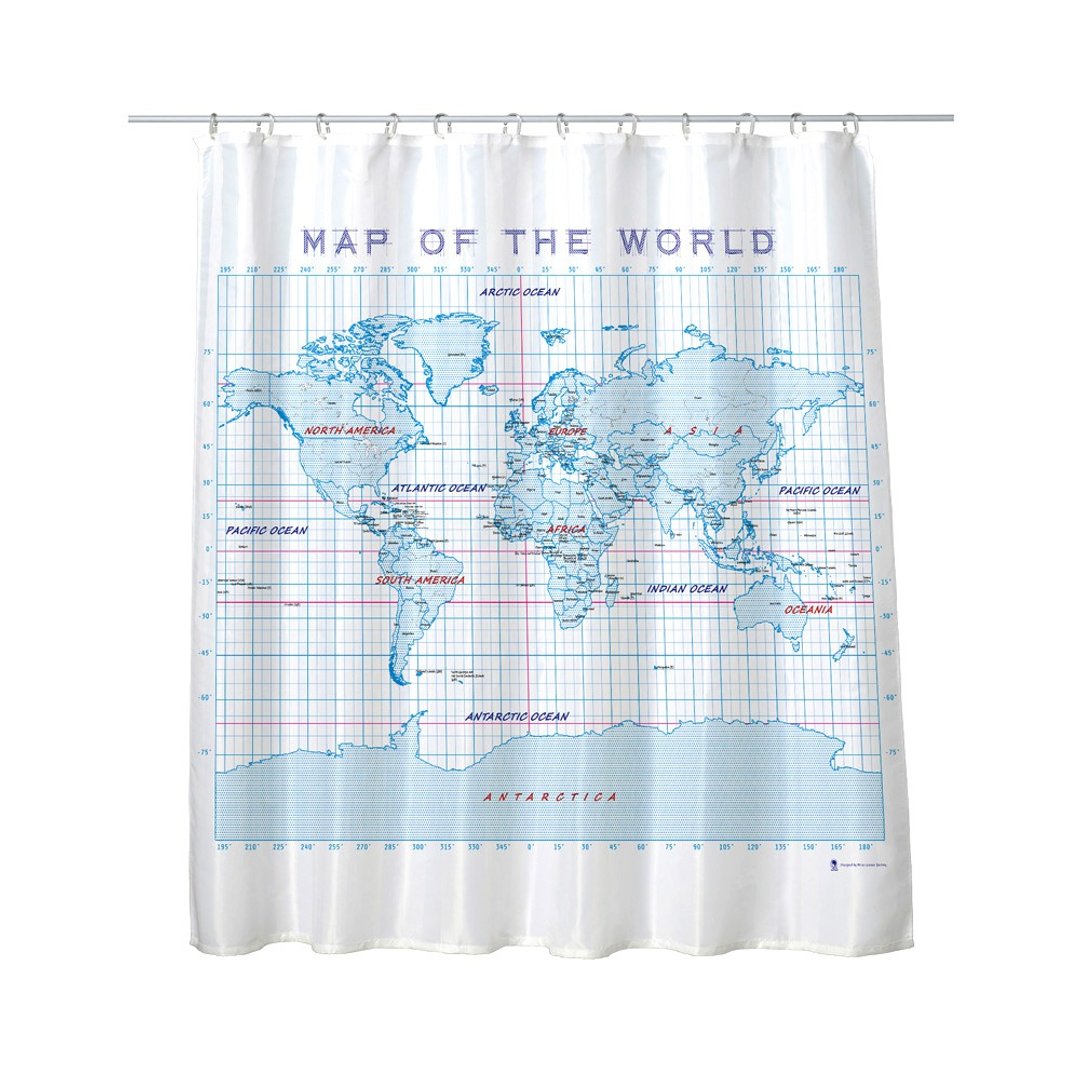 科学浴帘-手稿地图浴帘 - 卫浴用品 - 防水材质 