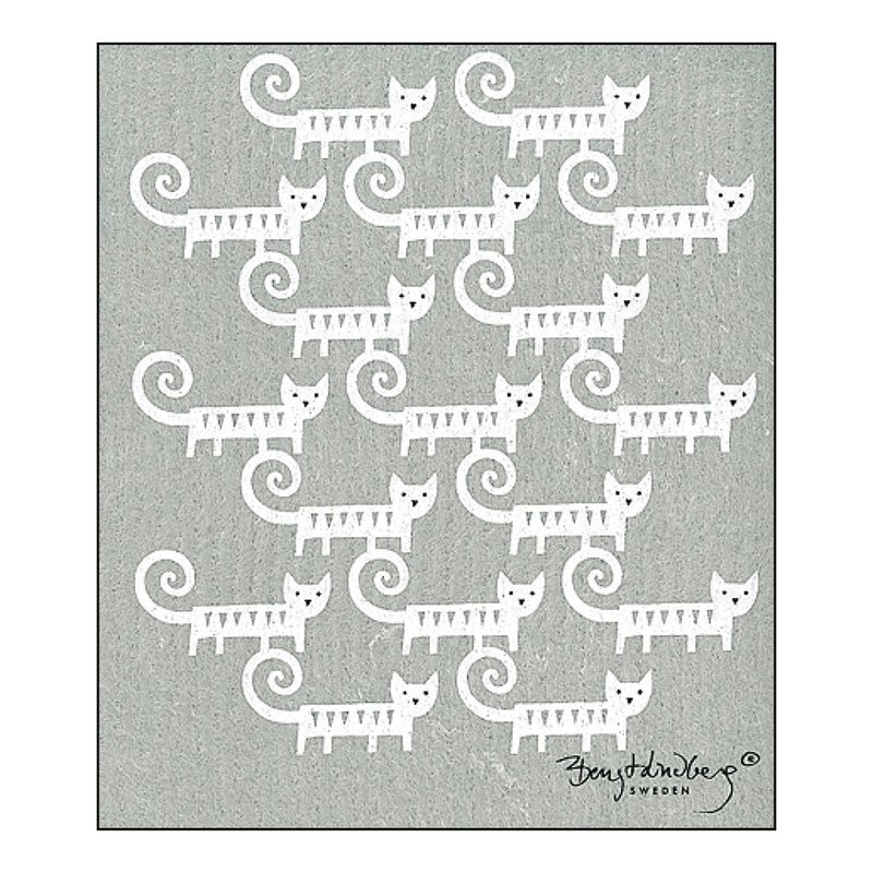 e.spongewipe_灰色猫咪吸水抹布 - 其他 - 棉．麻 蓝色