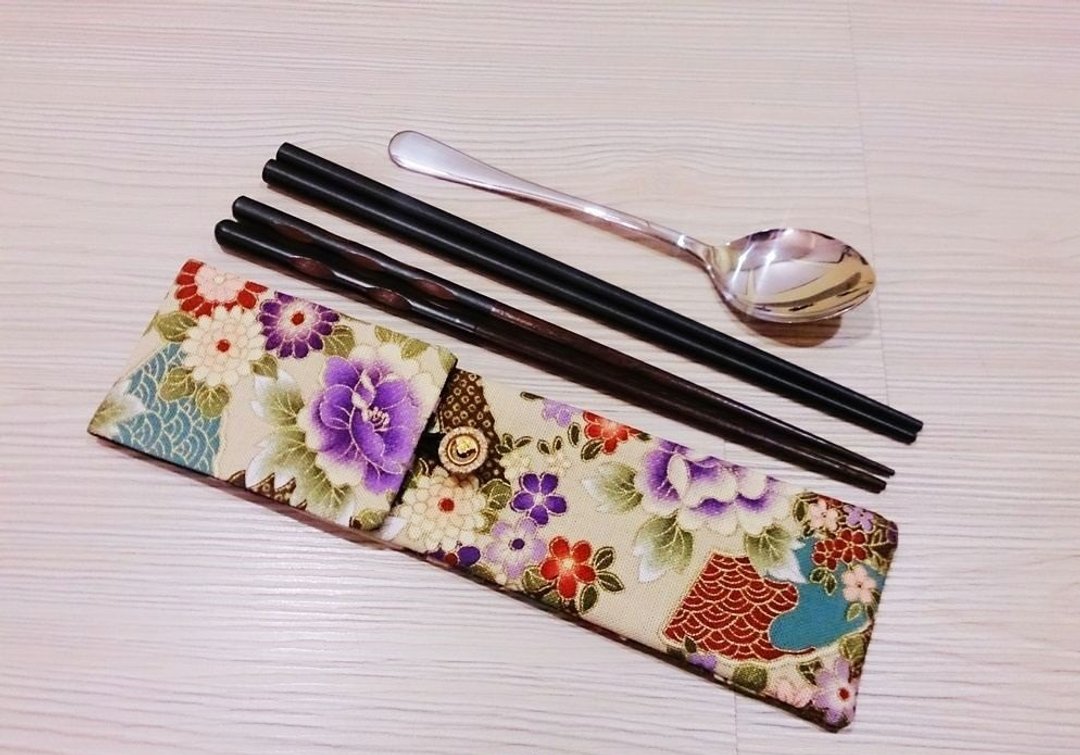环保餐具收纳袋 筷子袋 组合筷专用 双层筷袋 日系 - 餐刀/叉/匙组合 - 其他材质 多色