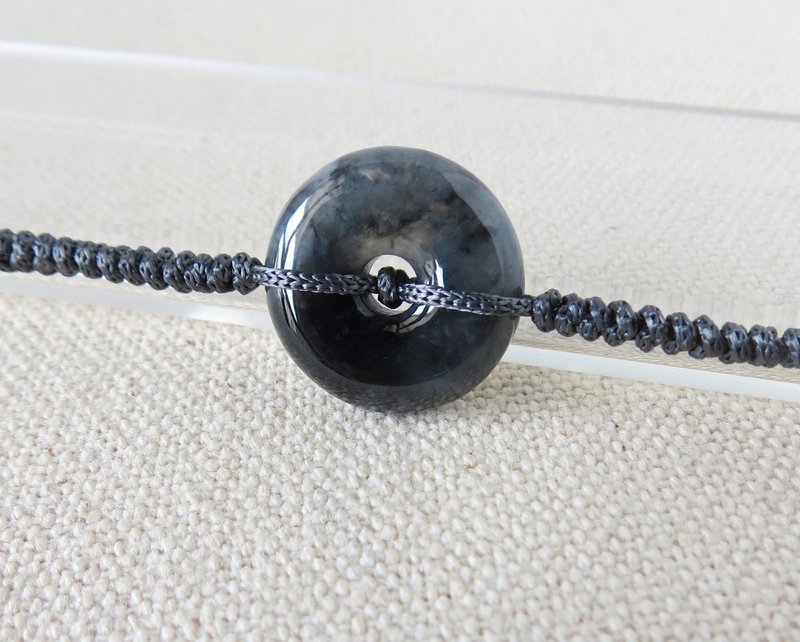 本命年【岁岁平安】冰乌鸡翡翠丝光编织手链*SW59*招财开运 - 手链/手环 - 宝石 多色