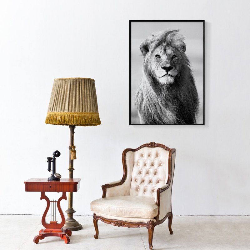 凝视 – 雄狮－画/动物/现代画/工作室挂画/设计师/商空/建案选用 - 海报/装饰画/版画 - 其他材质 多色
