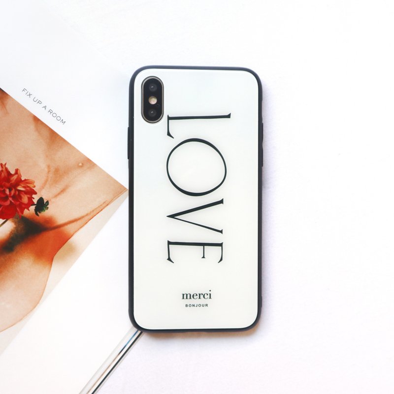 白色LOVE玻璃手机壳 - 手机壳/手机套 - 玻璃 白色